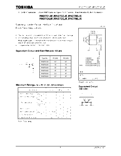 Toshiba rn2701je-rn2706je  . Electronic Components Datasheets Active components Transistors Toshiba rn2701je-rn2706je.pdf
