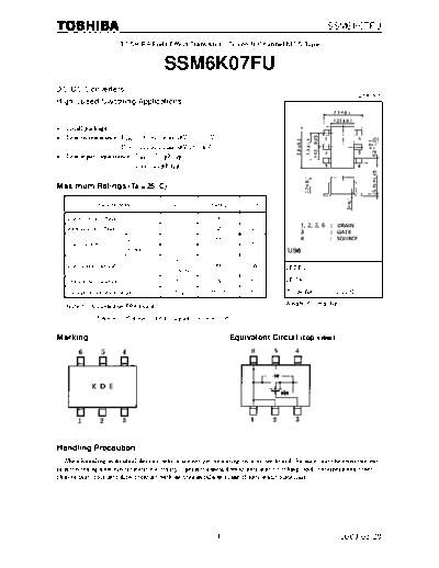 Toshiba ssm6k07fu  . Electronic Components Datasheets Active components Transistors Toshiba ssm6k07fu.pdf