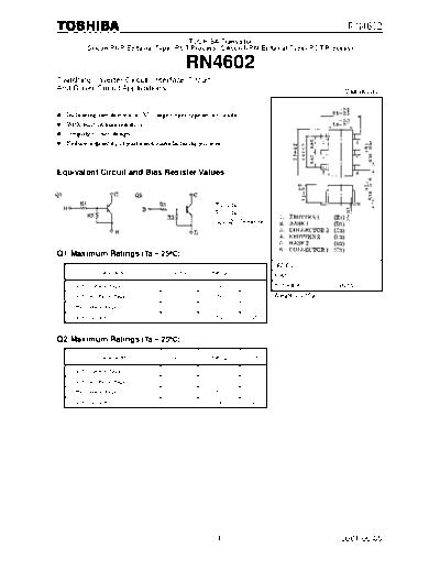Toshiba rn4602  . Electronic Components Datasheets Active components Transistors Toshiba rn4602.pdf