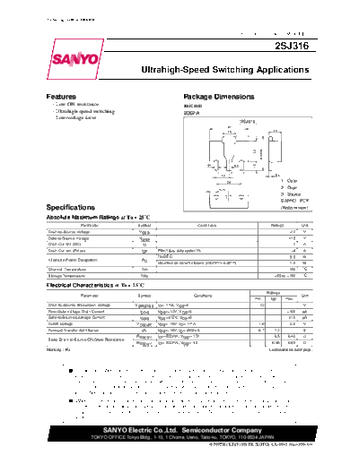 . Electronic Components Datasheets 22sj316  . Electronic Components Datasheets Various datasheets 2 22sj316.pdf