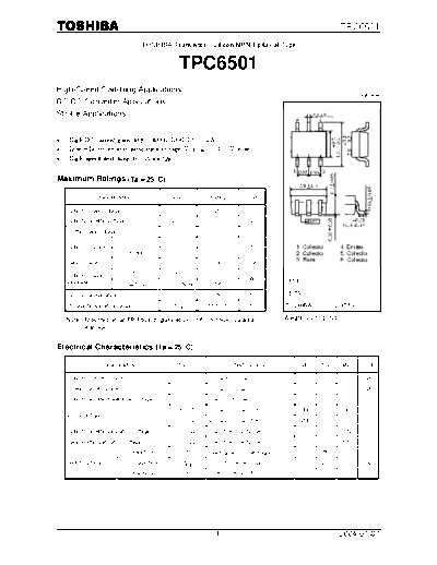 Toshiba tpc6501  . Electronic Components Datasheets Active components Transistors Toshiba tpc6501.pdf