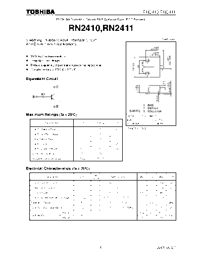 Toshiba rn2410-rn2411  . Electronic Components Datasheets Active components Transistors Toshiba rn2410-rn2411.pdf