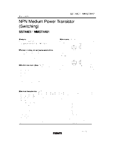 Rohm sst4401 mmst4401  . Electronic Components Datasheets Active components Transistors Rohm sst4401_mmst4401.pdf