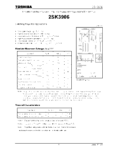 Toshiba 2sk3906  . Electronic Components Datasheets Active components Transistors Toshiba 2sk3906.pdf