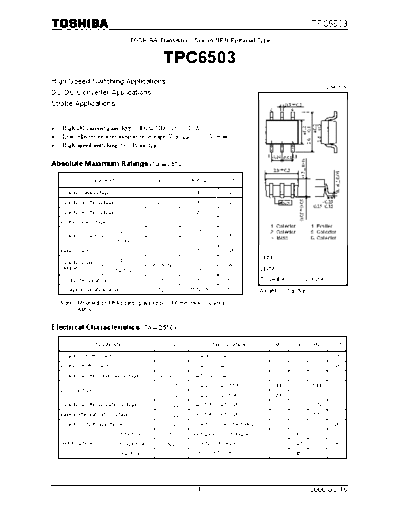 Toshiba tpc6503  . Electronic Components Datasheets Active components Transistors Toshiba tpc6503.pdf