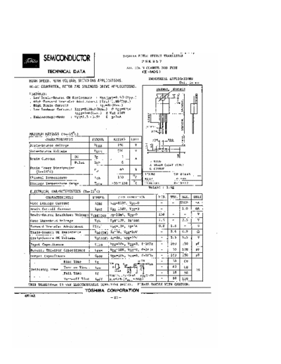 Toshiba 2sk357  . Electronic Components Datasheets Active components Transistors Toshiba 2sk357.pdf
