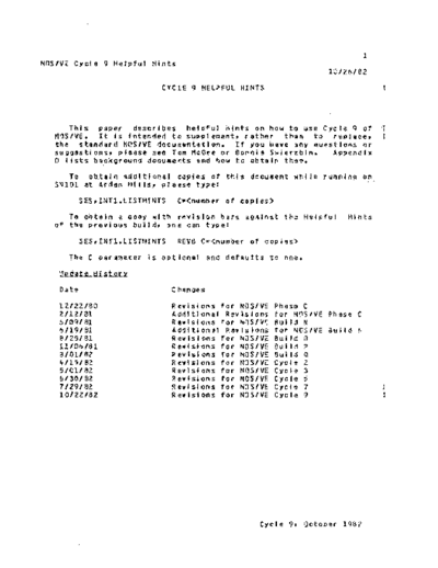 cdc NOS VE Cycle 9 Helpful Hints Oct82  . Rare and Ancient Equipment cdc cyber cyber_180 NOS_VE integration NOS_VE_Cycle_9_Helpful_Hints_Oct82.pdf