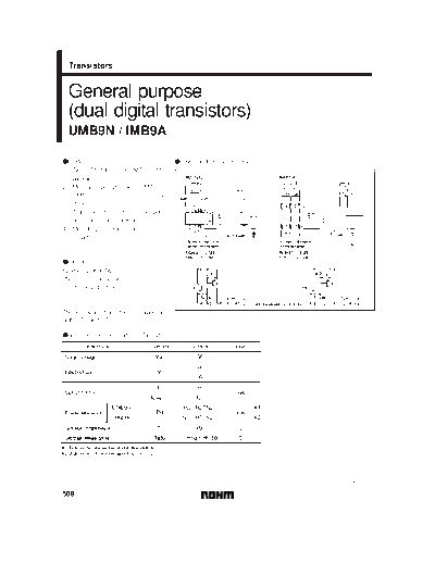 Rohm umb9n imb9a b9 sot23-6 sot363  . Electronic Components Datasheets Active components Transistors Rohm umb9n_imb9a_b9_sot23-6_sot363.pdf