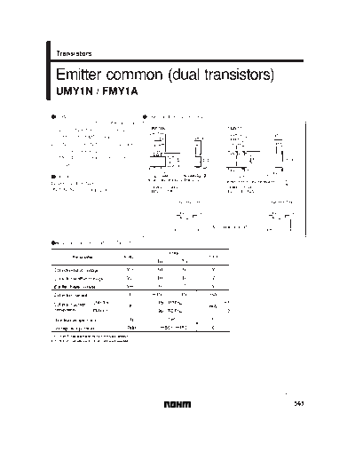 Rohm umy1n fmy1a y1 sot23-5 sot353  . Electronic Components Datasheets Active components Transistors Rohm umy1n_fmy1a_y1_sot23-5_sot353.pdf