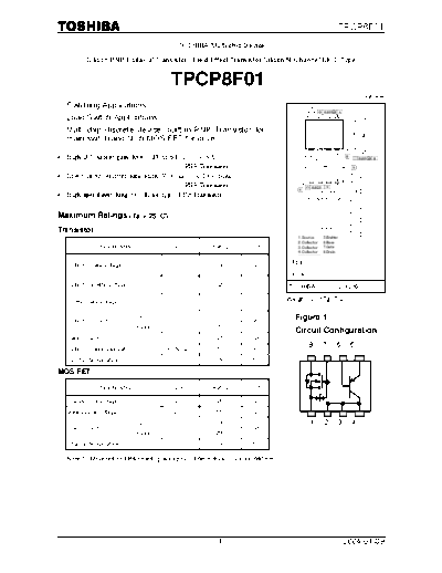 Toshiba tpcp8f01  . Electronic Components Datasheets Active components Transistors Toshiba tpcp8f01.pdf