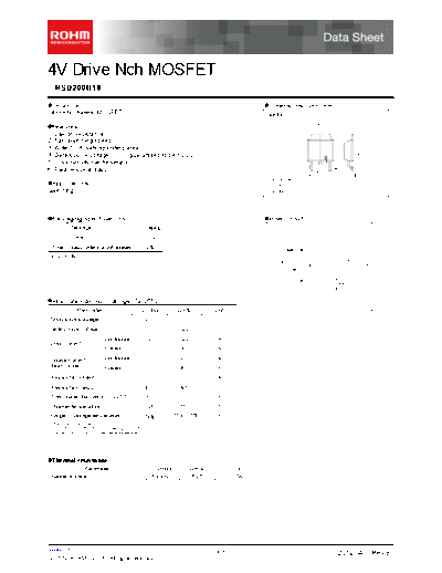 Rohm rsd200n10  . Electronic Components Datasheets Active components Transistors Rohm rsd200n10.pdf