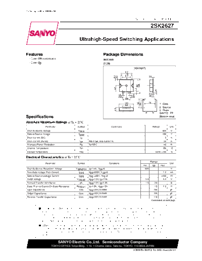 2 22sk2627  . Electronic Components Datasheets Various datasheets 2 22sk2627.pdf