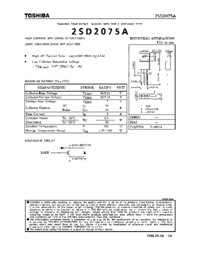 Toshiba 2sd2075  . Electronic Components Datasheets Active components Transistors Toshiba 2sd2075.pdf