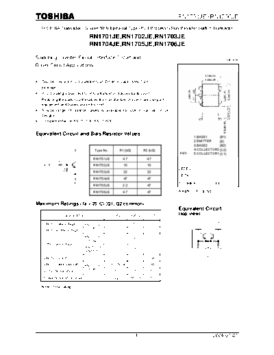 Toshiba rn1701je-rn1706je  . Electronic Components Datasheets Active components Transistors Toshiba rn1701je-rn1706je.pdf