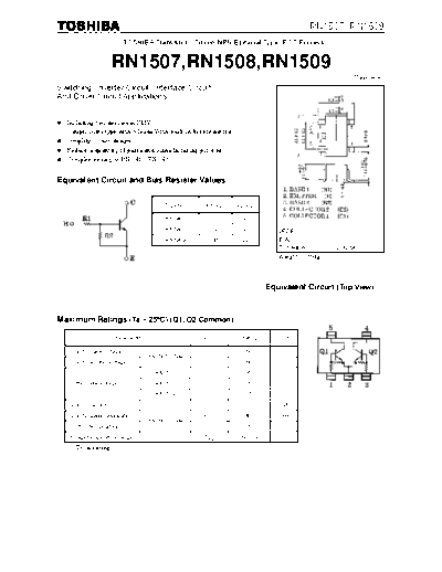 Toshiba rn1507-1509  . Electronic Components Datasheets Active components Transistors Toshiba rn1507-1509.pdf