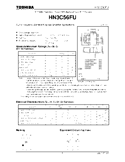 Toshiba hn3c56fu 071101  . Electronic Components Datasheets Active components Transistors Toshiba hn3c56fu_071101.pdf