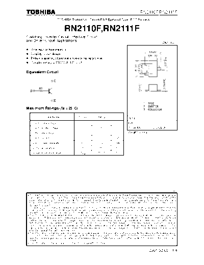 Toshiba rn2110f-rn2111f  . Electronic Components Datasheets Active components Transistors Toshiba rn2110f-rn2111f.pdf
