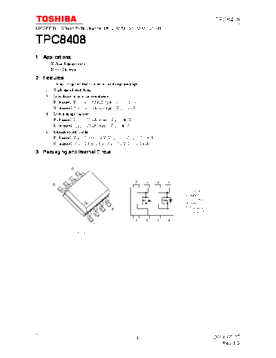 Toshiba tpc8408 en datasheet 110527  . Electronic Components Datasheets Active components Transistors Toshiba tpc8408_en_datasheet_110527.pdf