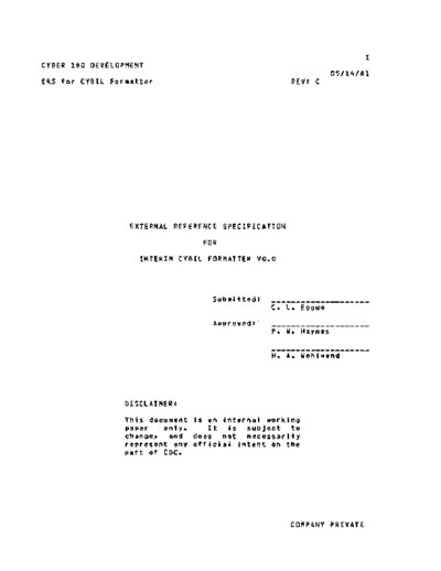 cdc Interim Cybil Formatter 0.0 ERS May81  . Rare and Ancient Equipment cdc cyber cyber_180 NOS_VE ses Interim_Cybil_Formatter_0.0_ERS_May81.pdf