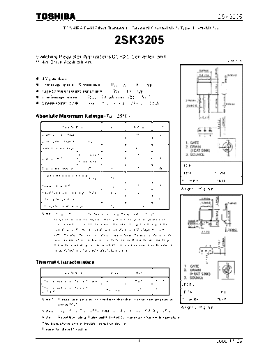Toshiba 2sk3205  . Electronic Components Datasheets Active components Transistors Toshiba 2sk3205.pdf