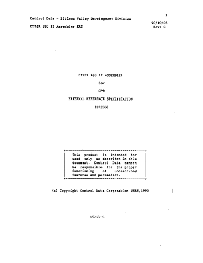 cdc S5233-G Cyber 180 II Assembler for CPU ERS Mar90  . Rare and Ancient Equipment cdc cyber cyber_180 NOS_VE ses S5233-G_Cyber_180_II_Assembler_for_CPU_ERS_Mar90.pdf