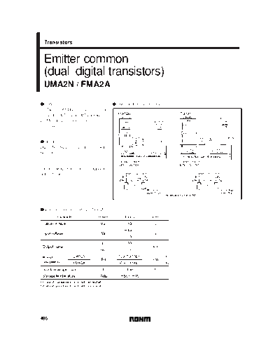 Rohm uma2n fma2a a2 sot23-5 sot353  . Electronic Components Datasheets Active components Transistors Rohm uma2n_fma2a_a2_sot23-5_sot353.pdf