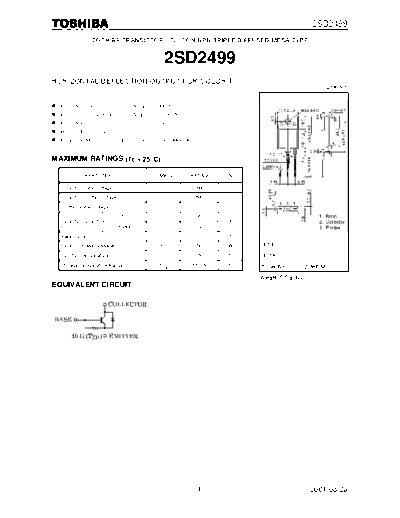 Toshiba 2sd2499  . Electronic Components Datasheets Active components Transistors Toshiba 2sd2499.pdf
