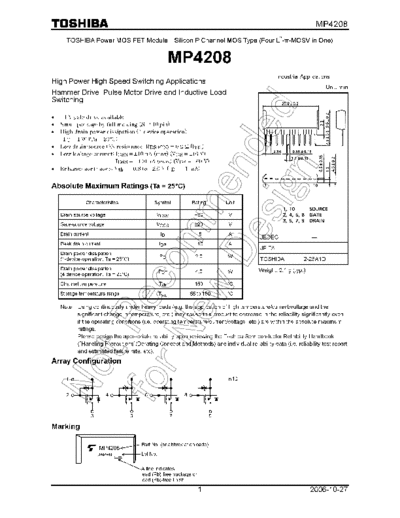 Toshiba mp4208 en wm 20061027  . Electronic Components Datasheets Active components Transistors Toshiba mp4208_en_wm_20061027.pdf