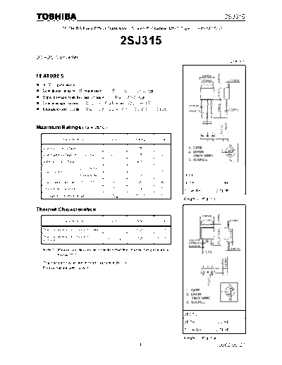 Toshiba 2sj315  . Electronic Components Datasheets Active components Transistors Toshiba 2sj315.pdf