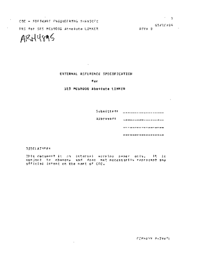 cdc ARH4895 SES MC68000 Absolute Linker ERS May84  . Rare and Ancient Equipment cdc cyber cyber_180 NOS_VE ses ARH4895_SES_MC68000_Absolute_Linker_ERS_May84.pdf