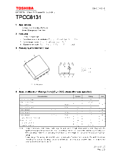 Toshiba tpcc8131 en datasheet 110609  . Electronic Components Datasheets Active components Transistors Toshiba tpcc8131_en_datasheet_110609.pdf