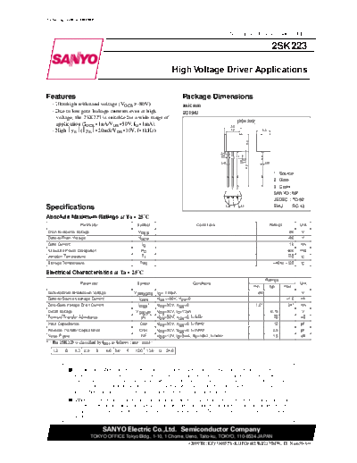 2 22sk223  . Electronic Components Datasheets Various datasheets 2 22sk223.pdf