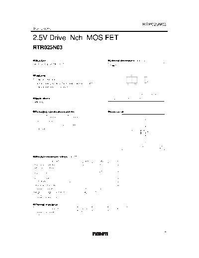 . Electronic Components Datasheets rtr025n03  . Electronic Components Datasheets Active components Transistors Rohm rtr025n03.pdf