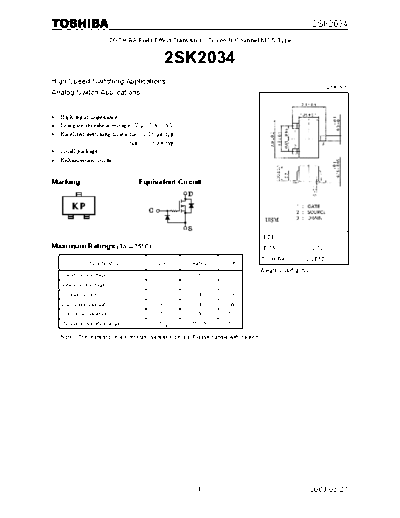 Toshiba 2sk2034  . Electronic Components Datasheets Active components Transistors Toshiba 2sk2034.pdf