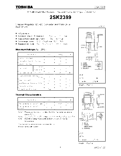 Toshiba 2sk2399  . Electronic Components Datasheets Active components Transistors Toshiba 2sk2399.pdf