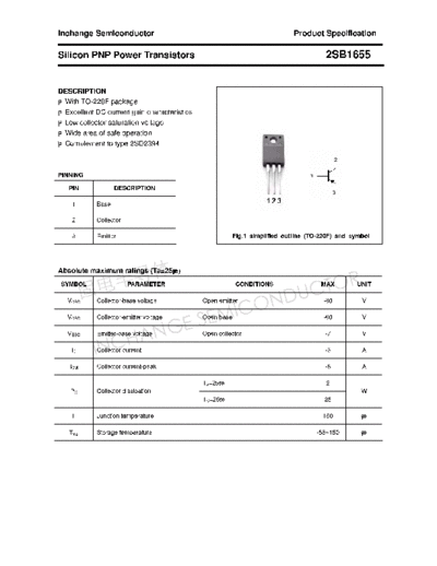 Inchange Semiconductor 2sb1655  . Electronic Components Datasheets Active components Transistors Inchange Semiconductor 2sb1655.pdf