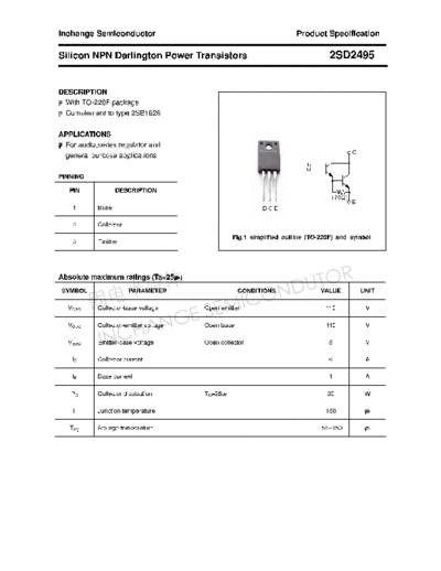 Inchange Semiconductor 2sd2495  . Electronic Components Datasheets Active components Transistors Inchange Semiconductor 2sd2495.pdf