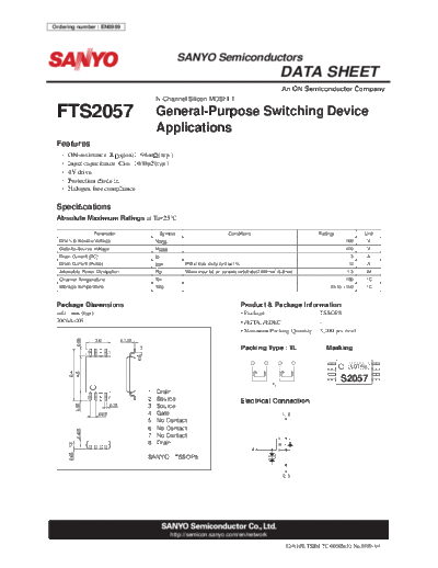 Sanyo fts2057  . Electronic Components Datasheets Active components Transistors Sanyo fts2057.pdf