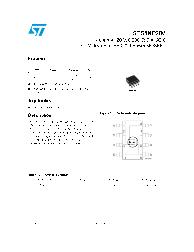 ST sts6nf20v  . Electronic Components Datasheets Active components Transistors ST sts6nf20v.pdf