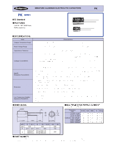 Rubycon e PK  . Electronic Components Datasheets Passive components capacitors Datasheets Rubycon e_PK.pdf