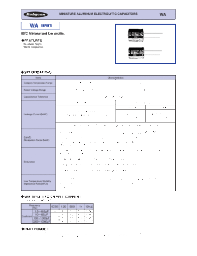 Rubycon e WA  . Electronic Components Datasheets Passive components capacitors Datasheets Rubycon e_WA.pdf