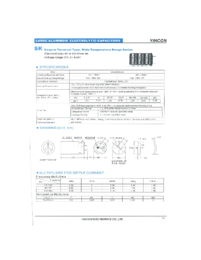 Yihcon 2001 [from Goodexcel] Yihcon [snap-in] SK Series  . Electronic Components Datasheets Passive components capacitors Yihcon Yihcon 2001 [from Goodexcel] Yihcon [snap-in] SK Series.pdf