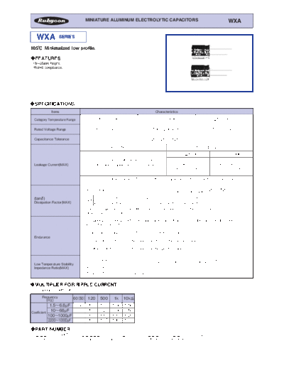 Rubycon e WXA  . Electronic Components Datasheets Passive components capacitors Datasheets Rubycon e_WXA.pdf