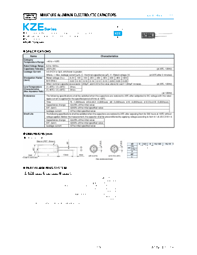 UCC kze  . Electronic Components Datasheets Passive components capacitors Datasheets UCC kze.pdf