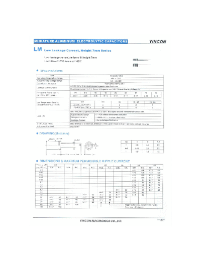 Yihcon 2001 [from Goodexcel] Yihcon [radial] LM Series  . Electronic Components Datasheets Passive components capacitors Yihcon Yihcon 2001 [from Goodexcel] Yihcon [radial] LM Series.pdf