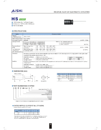 Aishi hs  . Electronic Components Datasheets Passive components capacitors Datasheets A Aishi hs.pdf