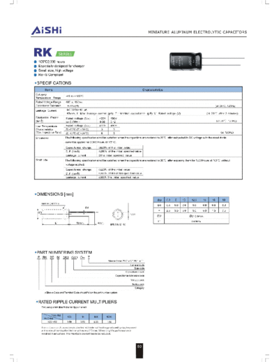 Aishi rk  . Electronic Components Datasheets Passive components capacitors Datasheets A Aishi rk.pdf