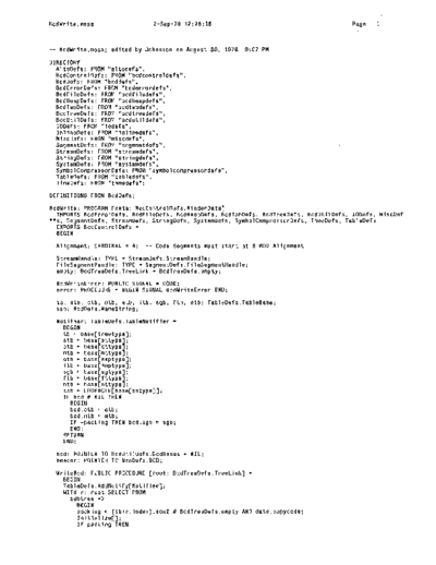xerox BcdWrite.mesa Sep78  xerox mesa 4.0_1978 listing Mesa_4_Binder BcdWrite.mesa_Sep78.pdf