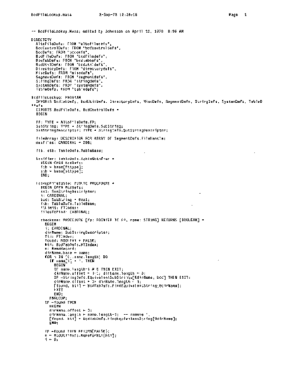 xerox BcdFileLookup.mesa Sep78  xerox mesa 4.0_1978 listing Mesa_4_Binder BcdFileLookup.mesa_Sep78.pdf
