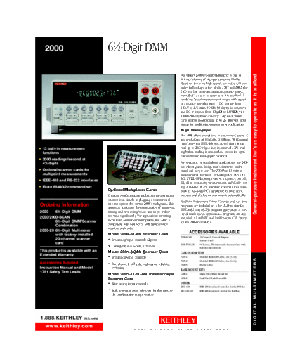 Keithley 359-2,0  Keithley 2001M CDROM Digital Multimeters - Data Acquisition - Switch Systems Product Information CD_Content pdfs data_sheets 359-2,0.pdf